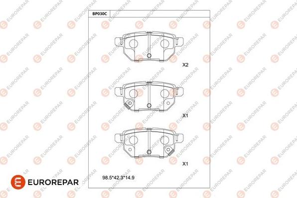 EUROREPAR 1677812480 - Kit de plaquettes de frein, frein à disque cwaw.fr