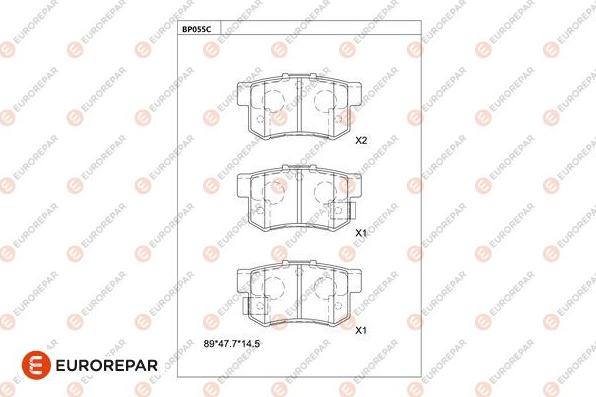 EUROREPAR 1677812580 - Kit de plaquettes de frein, frein à disque cwaw.fr