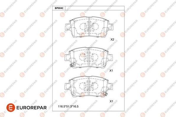 EUROREPAR 1677812380 - Kit de plaquettes de frein, frein à disque cwaw.fr