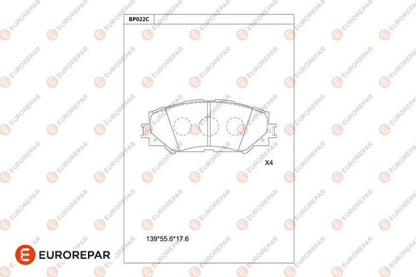 EUROREPAR 1677812280 - Kit de plaquettes de frein, frein à disque cwaw.fr