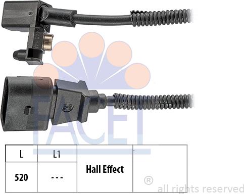 FACET 9.0443 - Capteur d'angle, vilebrequin cwaw.fr