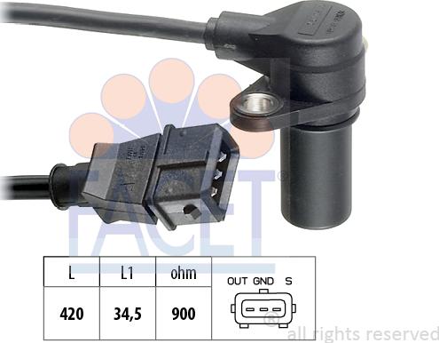 FACET 9.0173 - Capteur d'angle, vilebrequin cwaw.fr