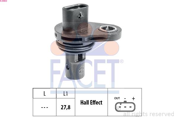 FACET 9.0803 - Capteur, position d'arbre à cames cwaw.fr