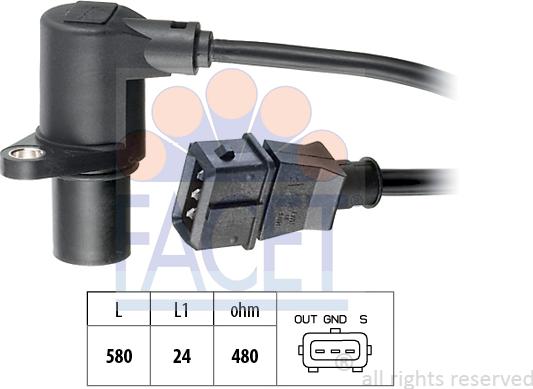 FACET 9.0297 - Capteur d'angle, vilebrequin cwaw.fr