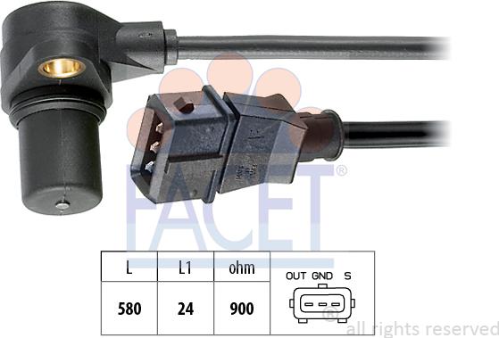 FACET 9.0215 - Capteur d'angle, vilebrequin cwaw.fr