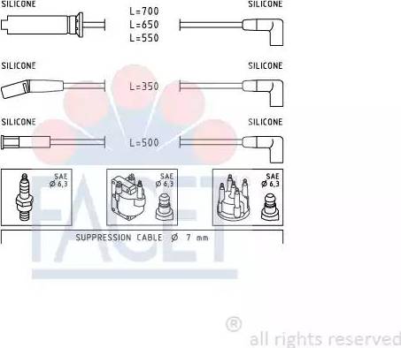 FACET 4.9942 - Kit de câbles d'allumage cwaw.fr