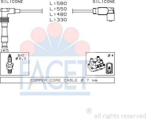 FACET 4.9559 - Kit de câbles d'allumage cwaw.fr