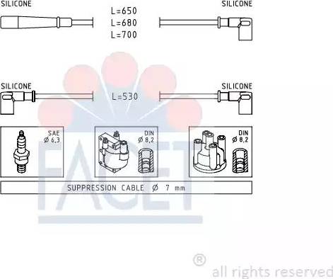 FACET 4.9554 - Kit de câbles d'allumage cwaw.fr