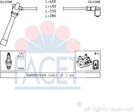 FACET 4.9505 - Kit de câbles d'allumage cwaw.fr