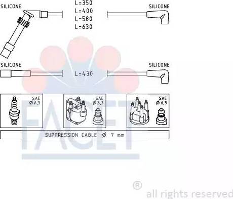 FACET 4.9528 - Kit de câbles d'allumage cwaw.fr