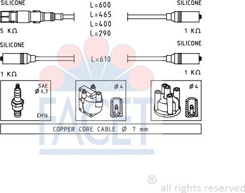 FACET 4.9667 - Kit de câbles d'allumage cwaw.fr