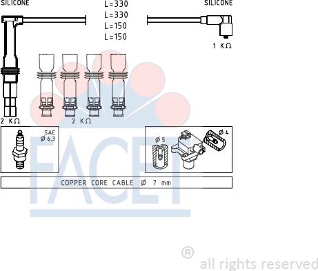 FACET 4.9608 - Kit de câbles d'allumage cwaw.fr