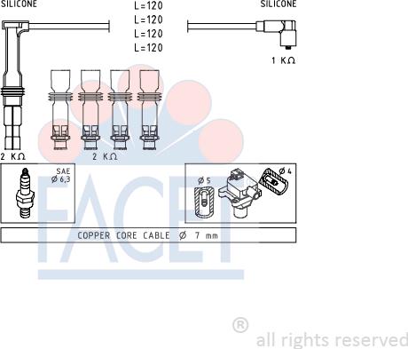 FACET 4.9607 - Kit de câbles d'allumage cwaw.fr