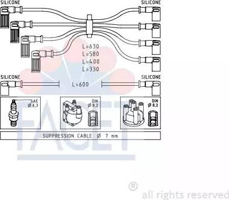 FACET 4.9002 - Kit de câbles d'allumage cwaw.fr