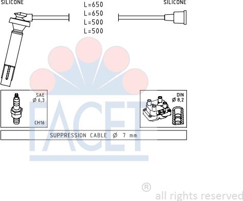 FACET 4.9819 - Kit de câbles d'allumage cwaw.fr