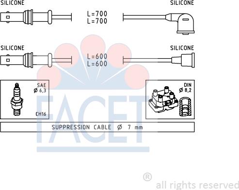 FACET 4.9835 - Kit de câbles d'allumage cwaw.fr