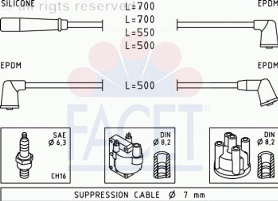 FACET 4.9798 - Kit de câbles d'allumage cwaw.fr