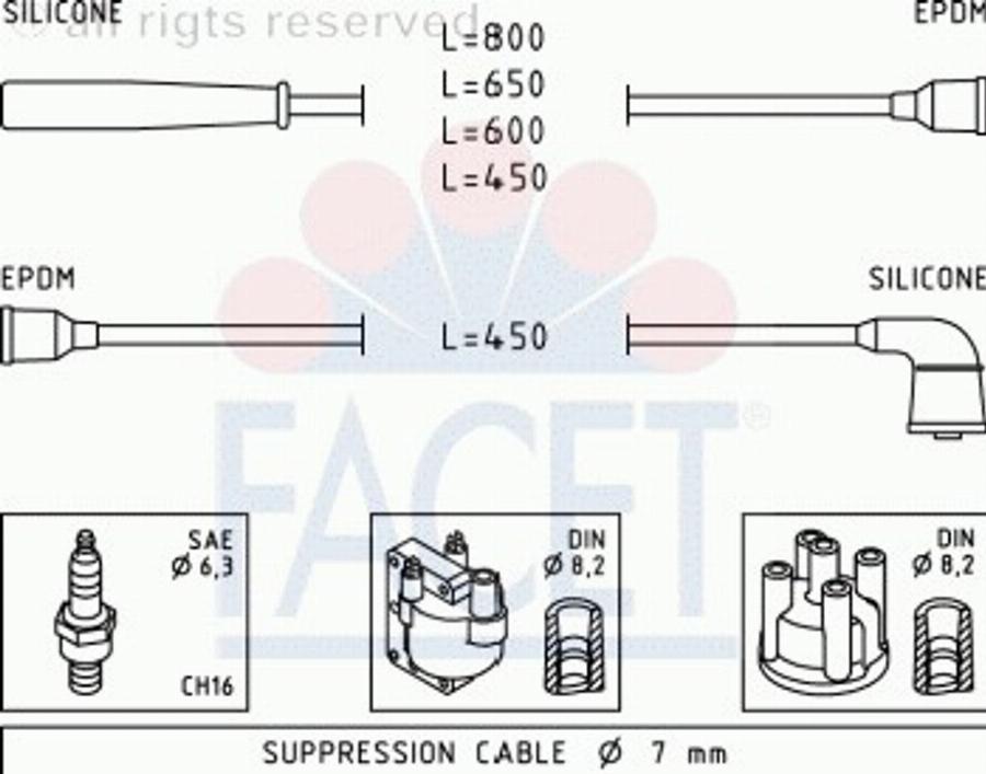 FACET 4.9757 - Kit de câbles d'allumage cwaw.fr