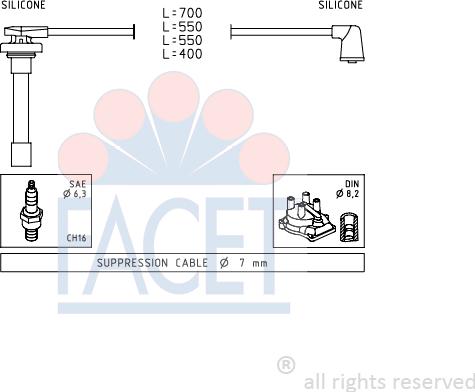 FACET 4.9711 - Kit de câbles d'allumage cwaw.fr