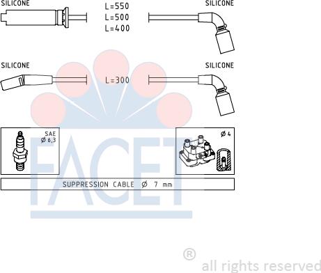 FACET 4.9731 - Kit de câbles d'allumage cwaw.fr