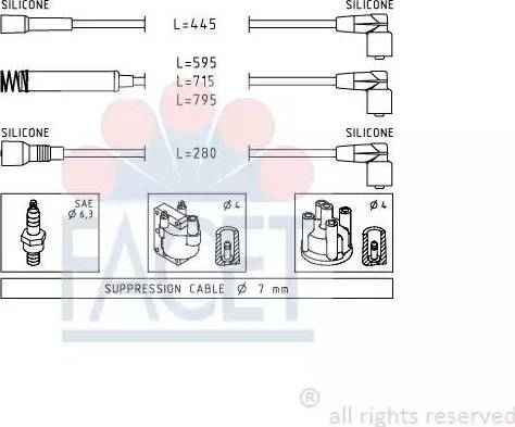 FACET 4.8956 - Kit de câbles d'allumage cwaw.fr