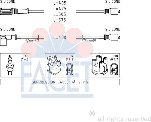 FACET 4.8466 - Kit de câbles d'allumage cwaw.fr