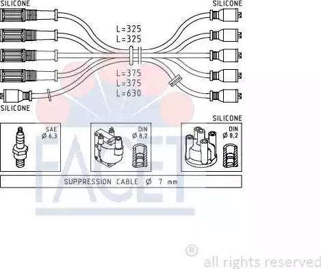 FACET 4.8421 - Kit de câbles d'allumage cwaw.fr