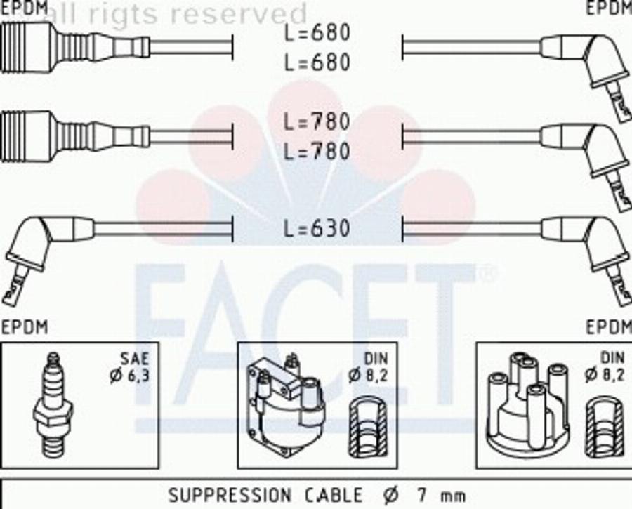 FACET 4 8503 - Kit de câbles d'allumage cwaw.fr