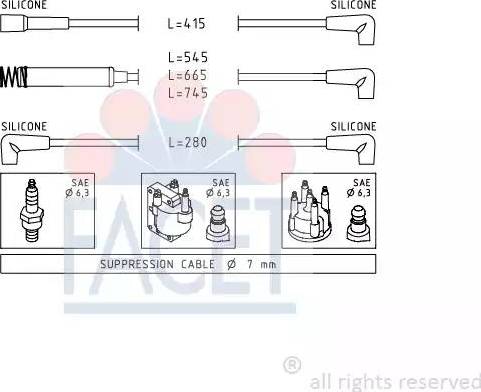 FACET 4.8513 - Kit de câbles d'allumage cwaw.fr