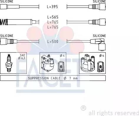 FACET 4.8531 - Kit de câbles d'allumage cwaw.fr