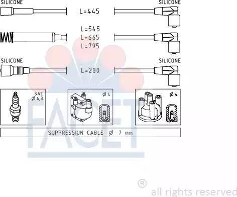 FACET 4.8524 - Kit de câbles d'allumage cwaw.fr