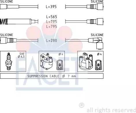 FACET 4.8528 - Kit de câbles d'allumage cwaw.fr