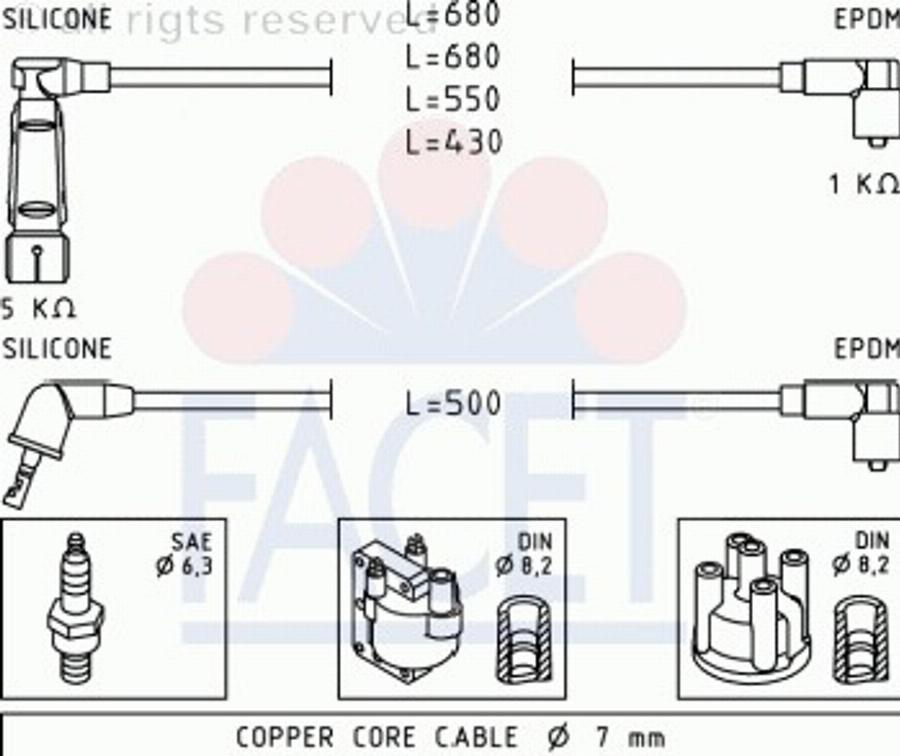 FACET 48647 - Kit de câbles d'allumage cwaw.fr