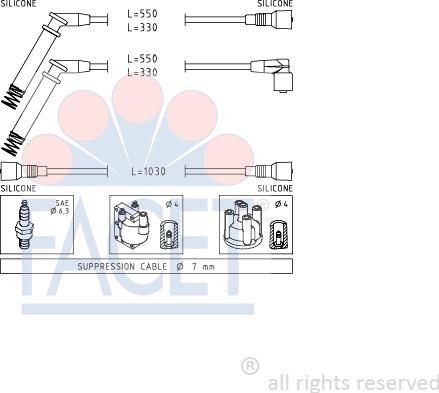 FACET 4.8689 - Kit de câbles d'allumage cwaw.fr