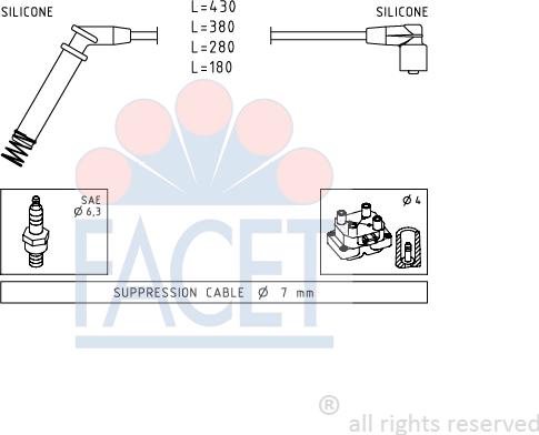 FACET 4.8634 - Kit de câbles d'allumage cwaw.fr