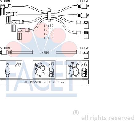 FACET 4.8815 - Kit de câbles d'allumage cwaw.fr