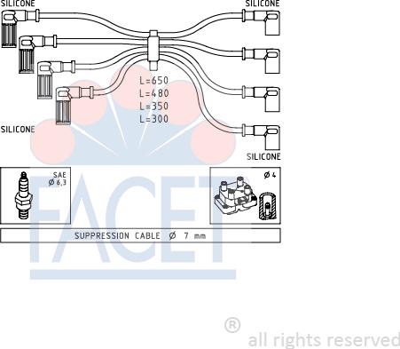 FACET 4.8888 - Kit de câbles d'allumage cwaw.fr