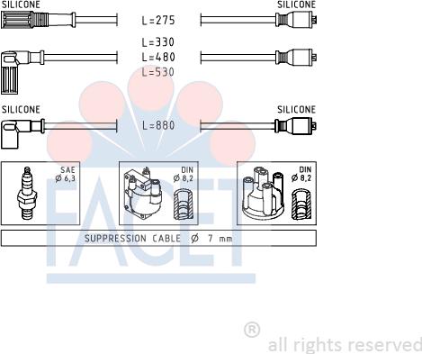 FACET 4.8354 - Kit de câbles d'allumage cwaw.fr