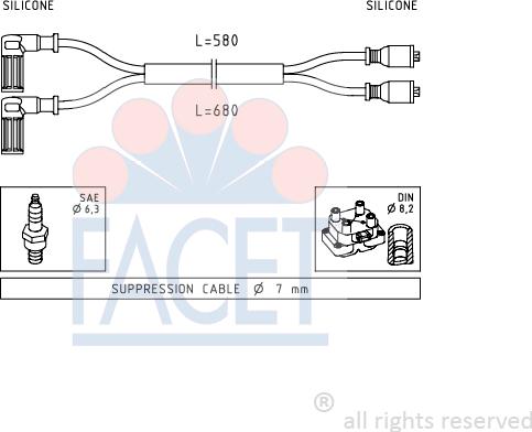 FACET 4.8351 - Kit de câbles d'allumage cwaw.fr