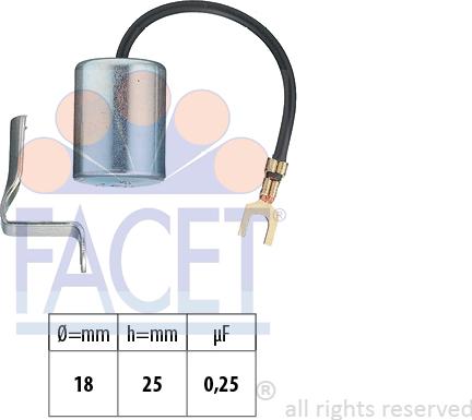 FACET 0.0617 - Condensateur, système d'allumage cwaw.fr