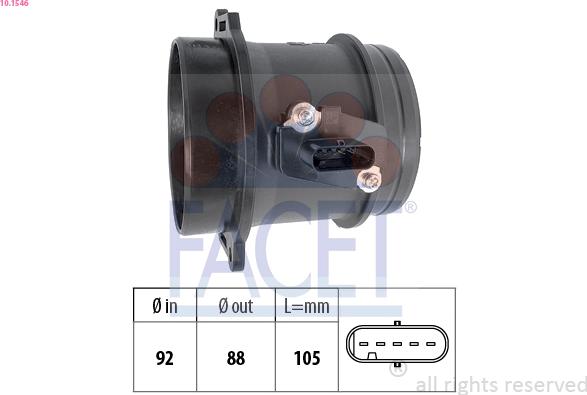 FACET 10.1546 - Débitmètre de masse d'air cwaw.fr