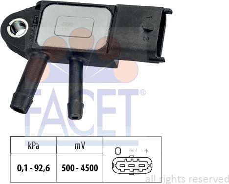 FACET 10.3292 - Capteur, pression des gaz échappement cwaw.fr