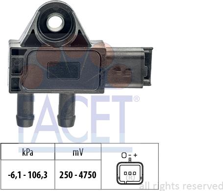 FACET 10.3271 - Capteur, pression des gaz échappement cwaw.fr