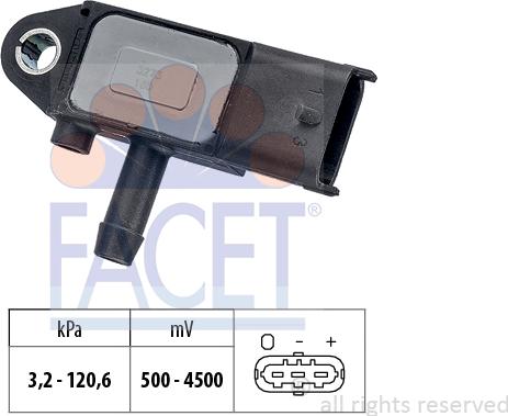 FACET 10.3273 - Capteur, pression des gaz échappement cwaw.fr