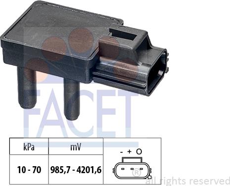 FACET 10.3277 - Capteur, pression des gaz échappement cwaw.fr