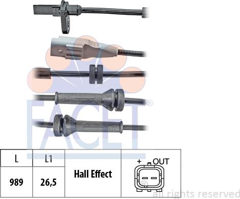 FACET 21.0096 - Capteur, vitesse de roue cwaw.fr