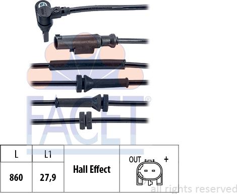 FACET 21.0098 - Capteur, vitesse de roue cwaw.fr