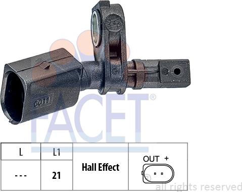 FACET 21.0011 - Capteur, vitesse de roue cwaw.fr