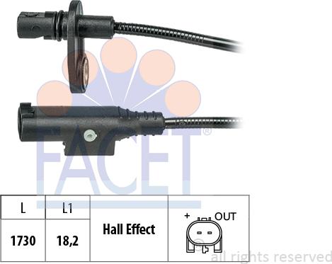 FACET 21.0249 - Capteur, vitesse de roue cwaw.fr