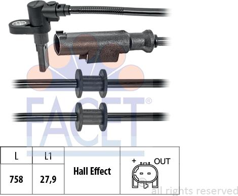 FACET 21.0204 - Capteur, vitesse de roue cwaw.fr